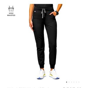Figs Zamora high-waisted jogger.  Black, size petite small